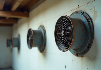 Exaustores em locação para melhorar a circulação de ar durante a reforma