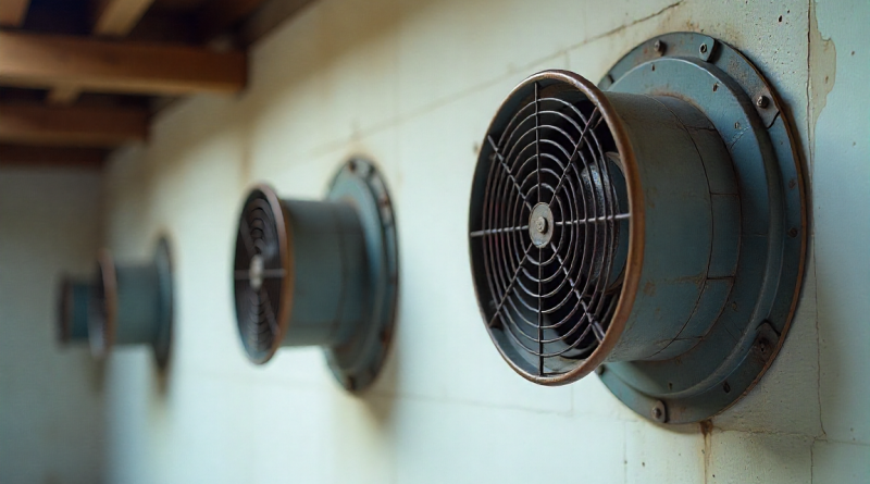 Exaustores em locação para melhorar a circulação de ar durante a reforma